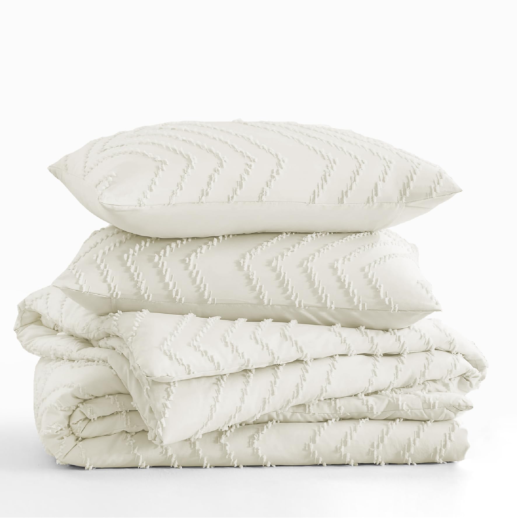 Victorio & Lucchino Colcha Lavada con Tufting - Diseño Texturizado Elegante - Modelo Atenea (Crudo, Cama 150 cm)
