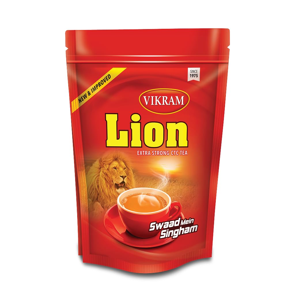 VIKRAM Lion Extra Strong Ctc Tea | From Upper Assam tea leaves | Premium Black Tea Powder | Strong, Flavorful, and Aromatic Blend Perfect for a Bold and Refreshing Brew | Loose Leaves - 1Kg-image-34