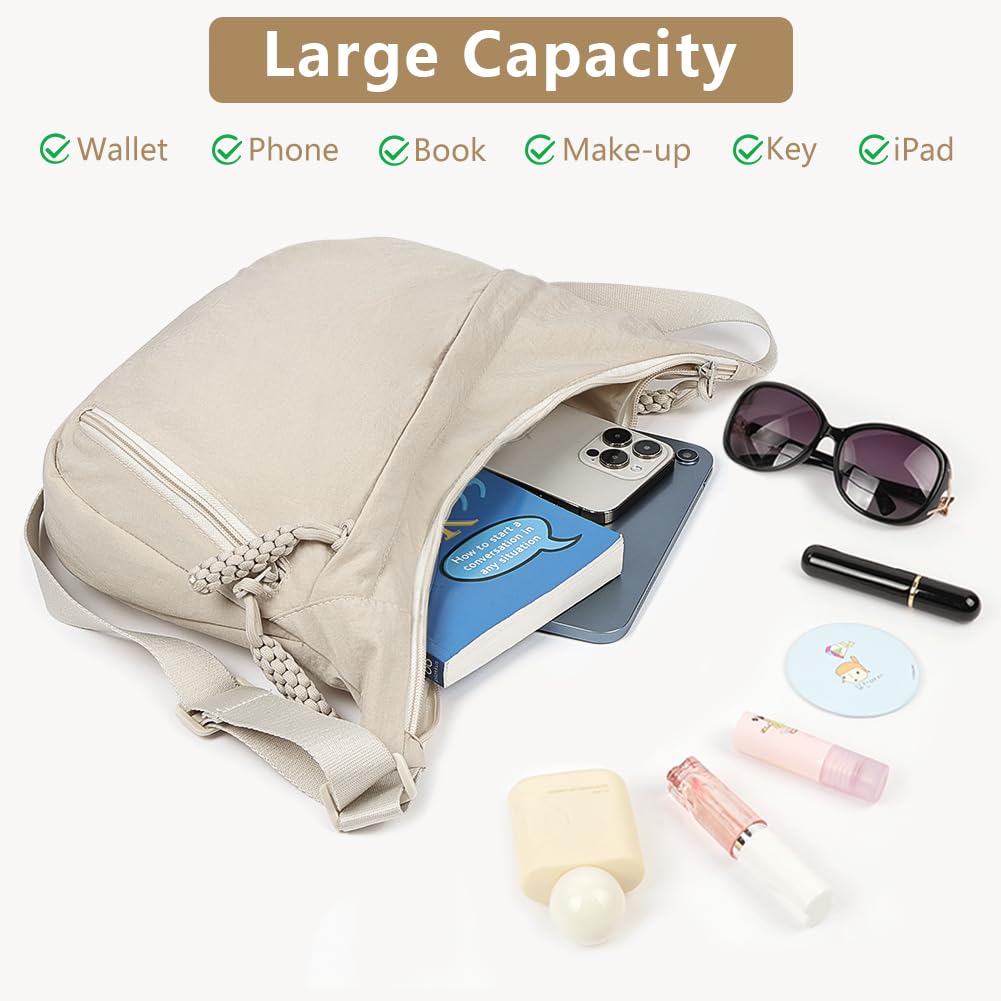 Aucuu Crossbody Bag damska torba na ramię, półksiężyc, torba na ramię, sztruksowa, na co dzień, z regulowanym paskiem na ramię, do pracy, na podróż, na co dzień
