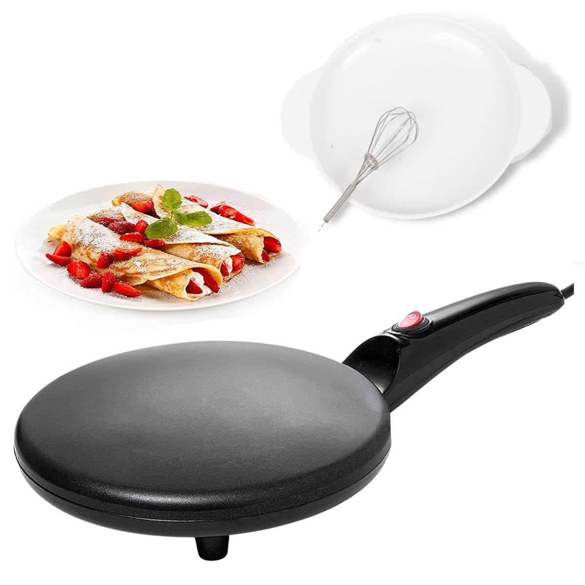 BOXZEO Electric Crepe Maker Dosa Maker Auto Power Off Portable Crepe