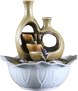 BinOxy Fuente Fuente de Agua de Mesa Interior - Cuencos en Cascada Fuente de Agua Interior Simple Sala de Estar Interior Decoración de la Oficina de Escritorio Fuente de Agua Interior (Color : A)