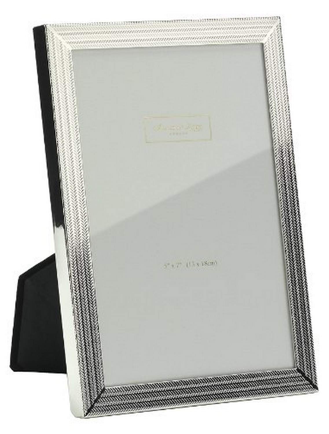 Addison Ross, Photo Frame, 5x7 , Silver Plate Herring Bone, 5 x 7