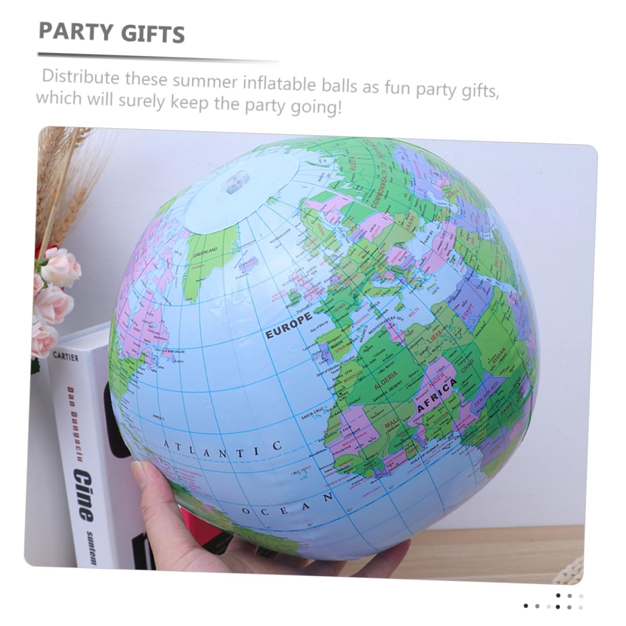 Balones de Playa Inflables Forma de Globo PVC 8 Piezas | Juguetes para Piscina, Flotan en Agua, para Fiesta Temática y Cumpleaños de Verano