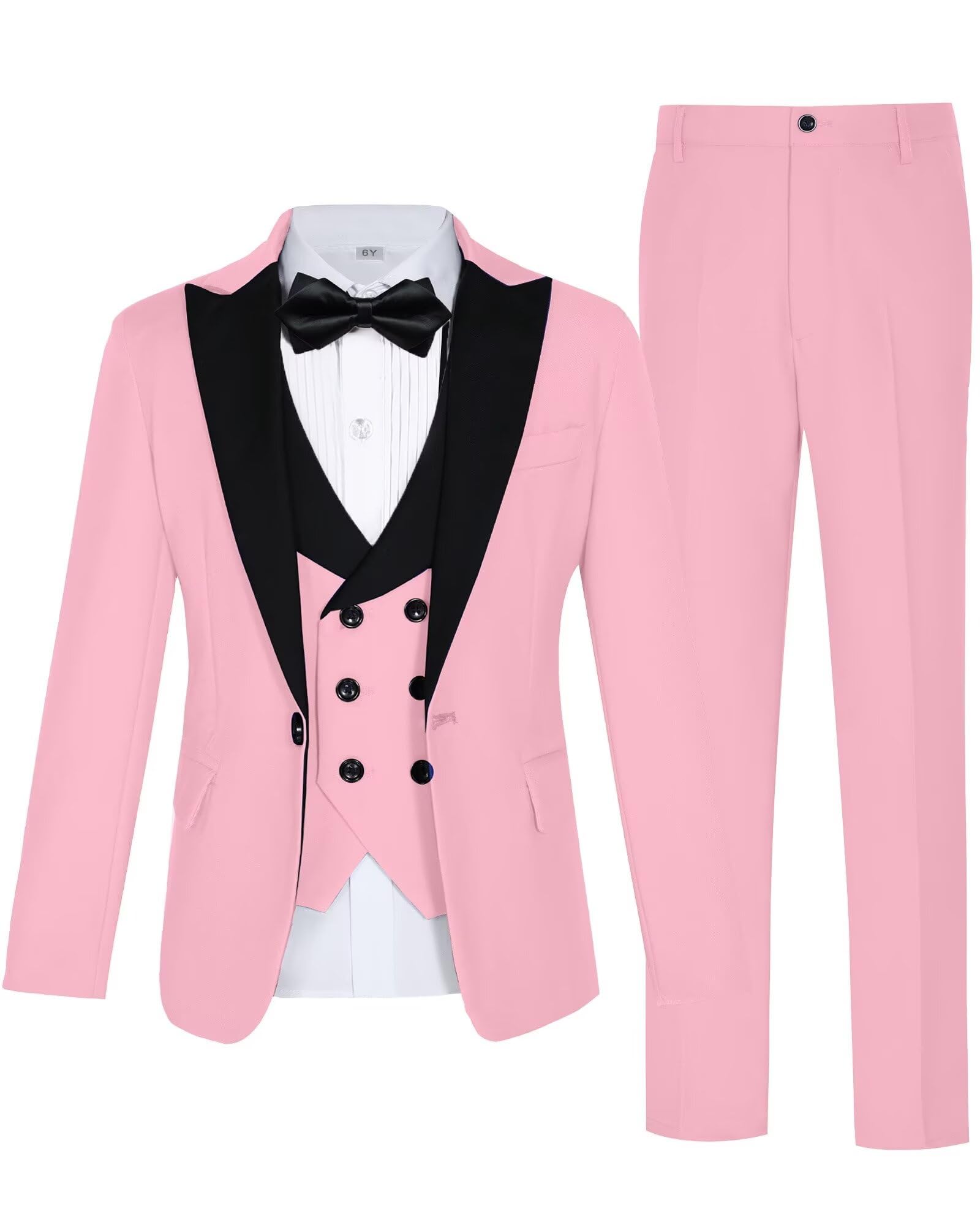 Boys Suits Slim Fit 5 Piece Toddler Tuxedo Suit Set for Teen Boy Formal Dress Clothes Peaked Lapel Kids Wedding Outfit