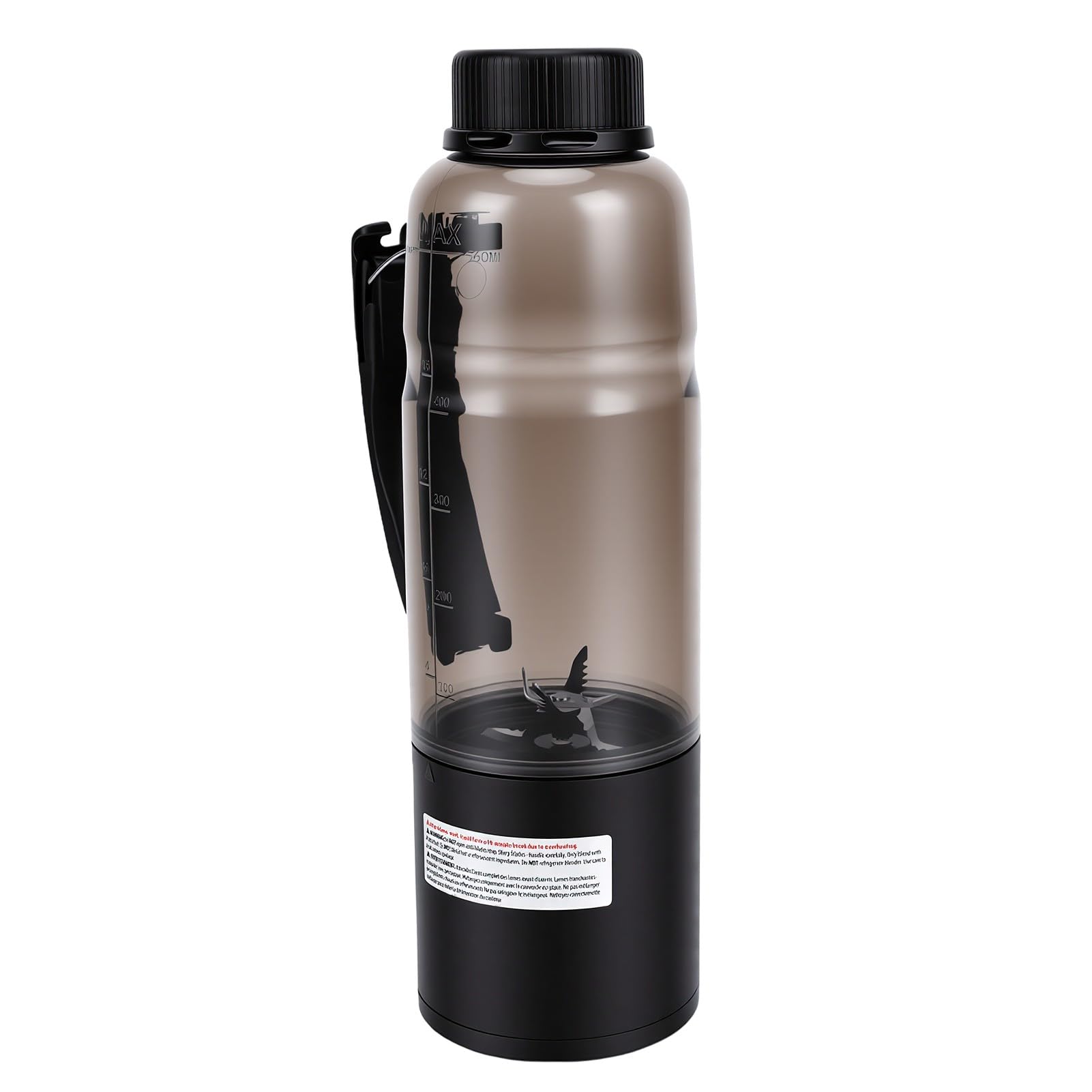 Batidora Portátil 600ml, Vaso para Batidos Recargable por USB con Batería de 6000mAh y Sello Impermeable, para Smoothies y Trituración de Hielo Fruta Congelada (BLACK)