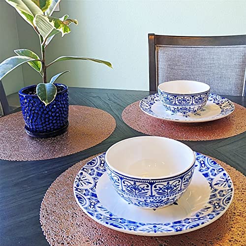 Sonemone Blue Cereal Bowls For Kitchen, 26Oz Ceramic Bowls Set Of 4 For Cereal, Salad, Soup, Pasta, Dessert, Microwave & Dishwasher Safe #TOP3