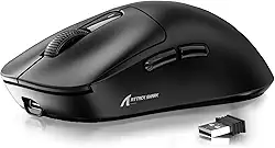 ATTACK SHARK X3 Mouse SUPERLIGHT 49g,sensor de jogo PixArt PAW3395,mouse de jogo sem fio/com fio BT/2.4G,6 DPI ajustáveis até 26000,Kailh GM8.0,mouses de escritório para Win11/Xbox/PC/Mac (preto)