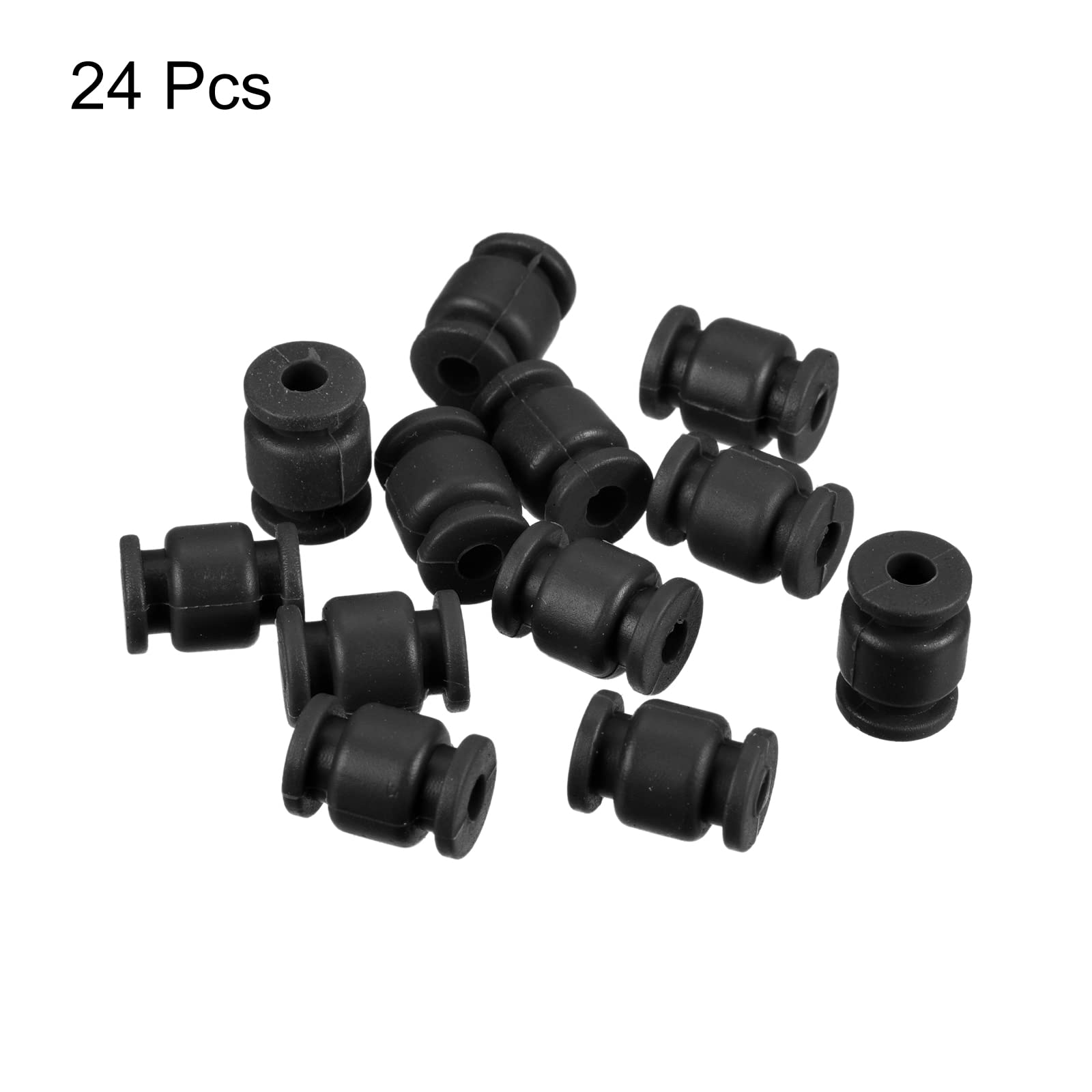 sourcing map Lot de 24 balles en caoutchouc anti-vibrations pour appareil photo quadricoptère FPV Noir 3,5 x 13 mm