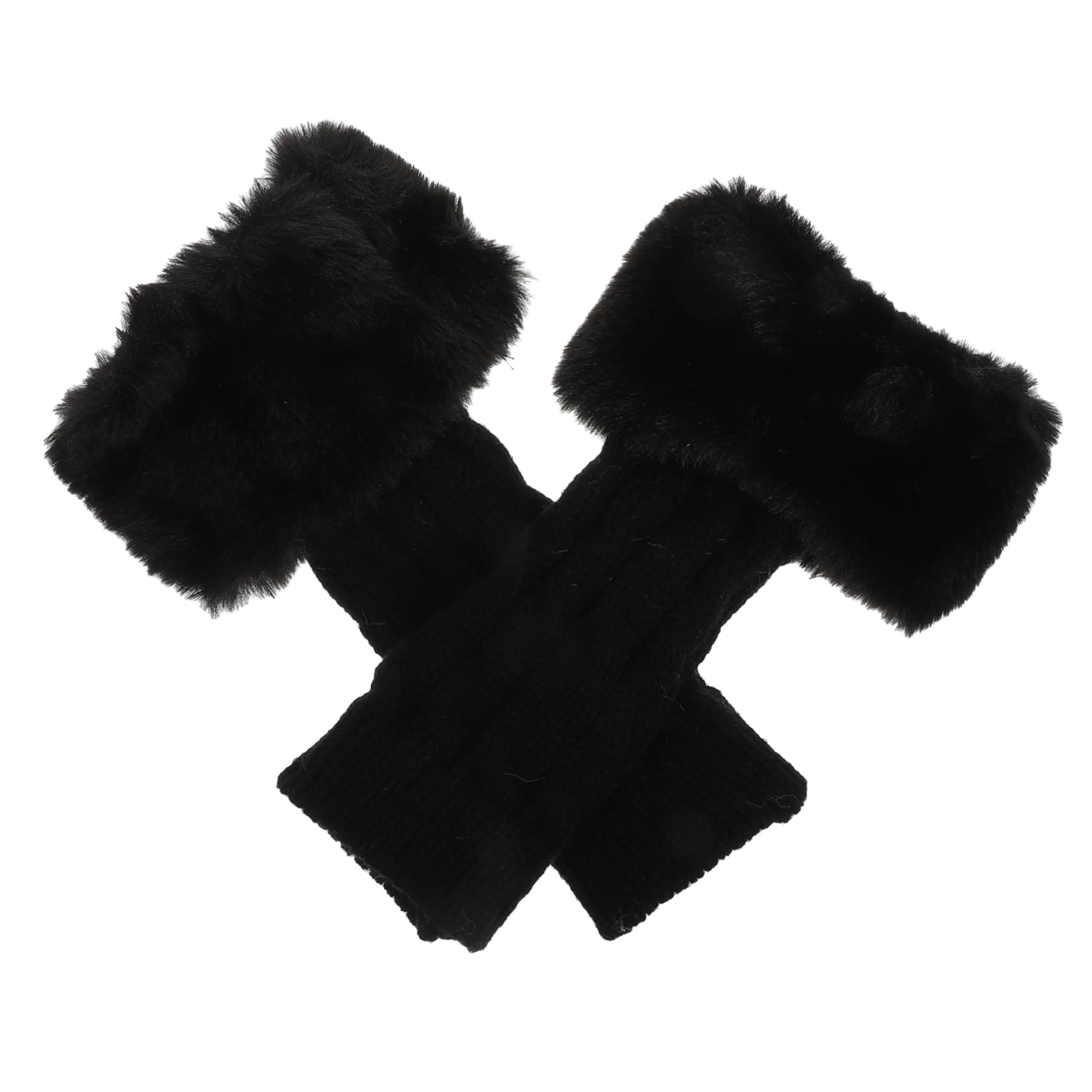 COSMEVIVI Long Arm Sleeves Warm Hand Gloves Half Finger Gloves Winter Warm Knit Open Finger Gloves Skin-friendly Comfortable Arm Covers 2 Pcs