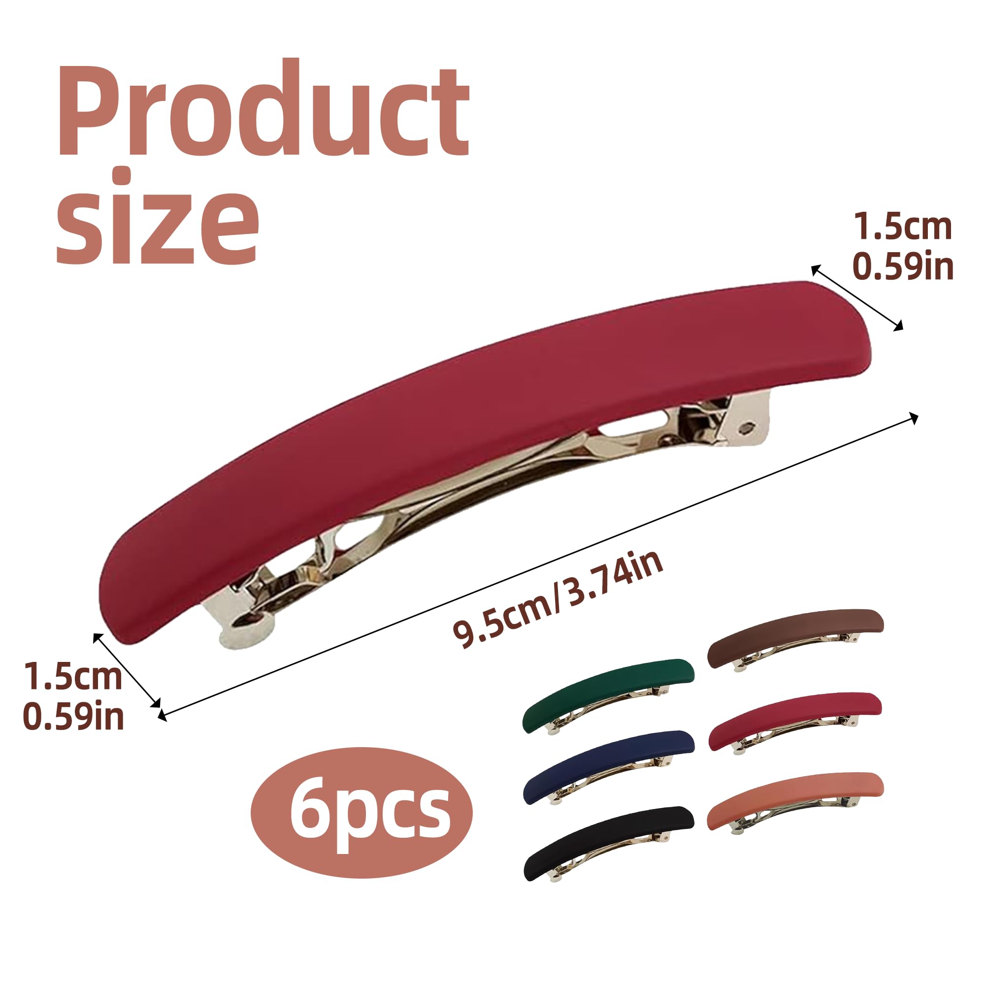 6 Pcs Matte Hair Barrettes for Women No Hair Damage Compact Lightweight Easy to Carry Barrette Hair Clips Women Elegant Decoration Enhances Temperament Barrette Hair Clips Fits Girls or Lady - Image 2