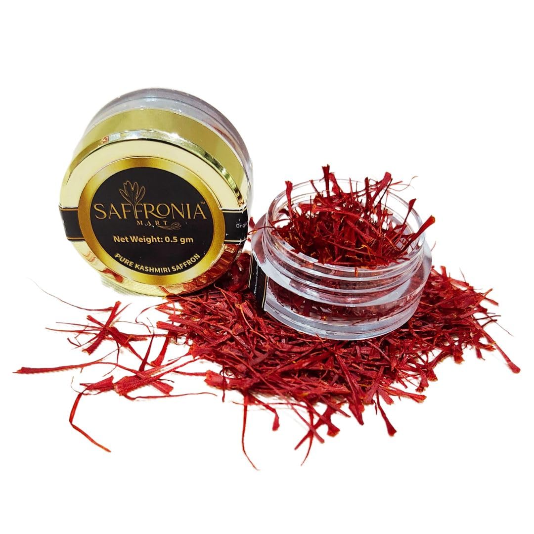 Saffronia Mart Kashmiri Mongra Saffron | A++ Grade Kesar | Pure & Premium | Perfect for Cooking, Tea, Sweets & Beauty | Strong Aroma | Airtight Pack | FSSAI Certified | 0.5gm - pack of 2