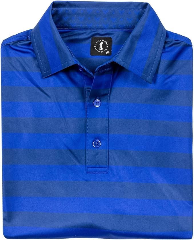 U Suck at Golf Men's High Performance Dry Fit Short Sleeve Golf Polo Shirt (Stars and Stripes Polo Blue, XX-Large)
