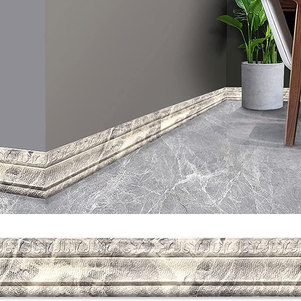 2. 3D Embossed Self Adhesive Wall Trim Line,Skirting Border Decor,Sticker Wallstick Decor,Home Office DIY Decor