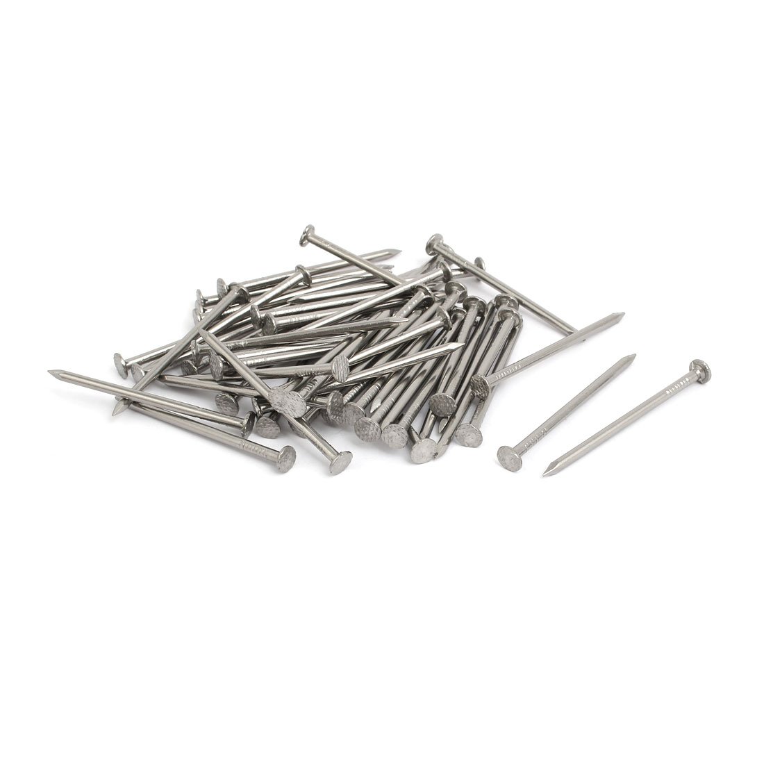 Aexit 2 Inch fastener Length 316 Stainless Steel Cement Wood Sliding Nail Silver Tone 50pcs Model:65as54qo714