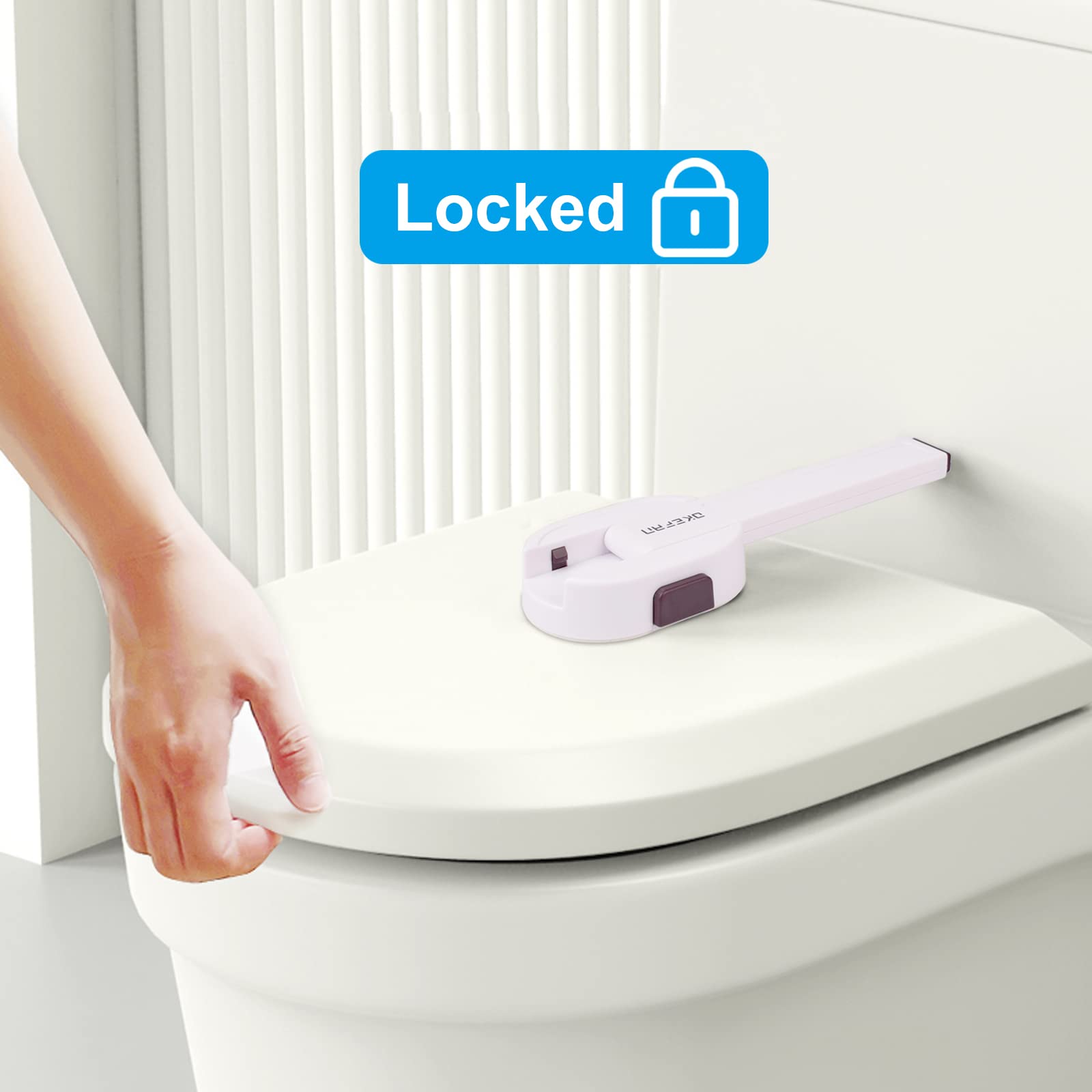 Toilettenschlösser Baby Proof – OKEFAn WC-Sitzschloss Kindersicherung für Kleinkinder Klebe Kinder Proofing Toilettendeckelschloss Einfach zu installieren, kein Bohren erforderlich (1)