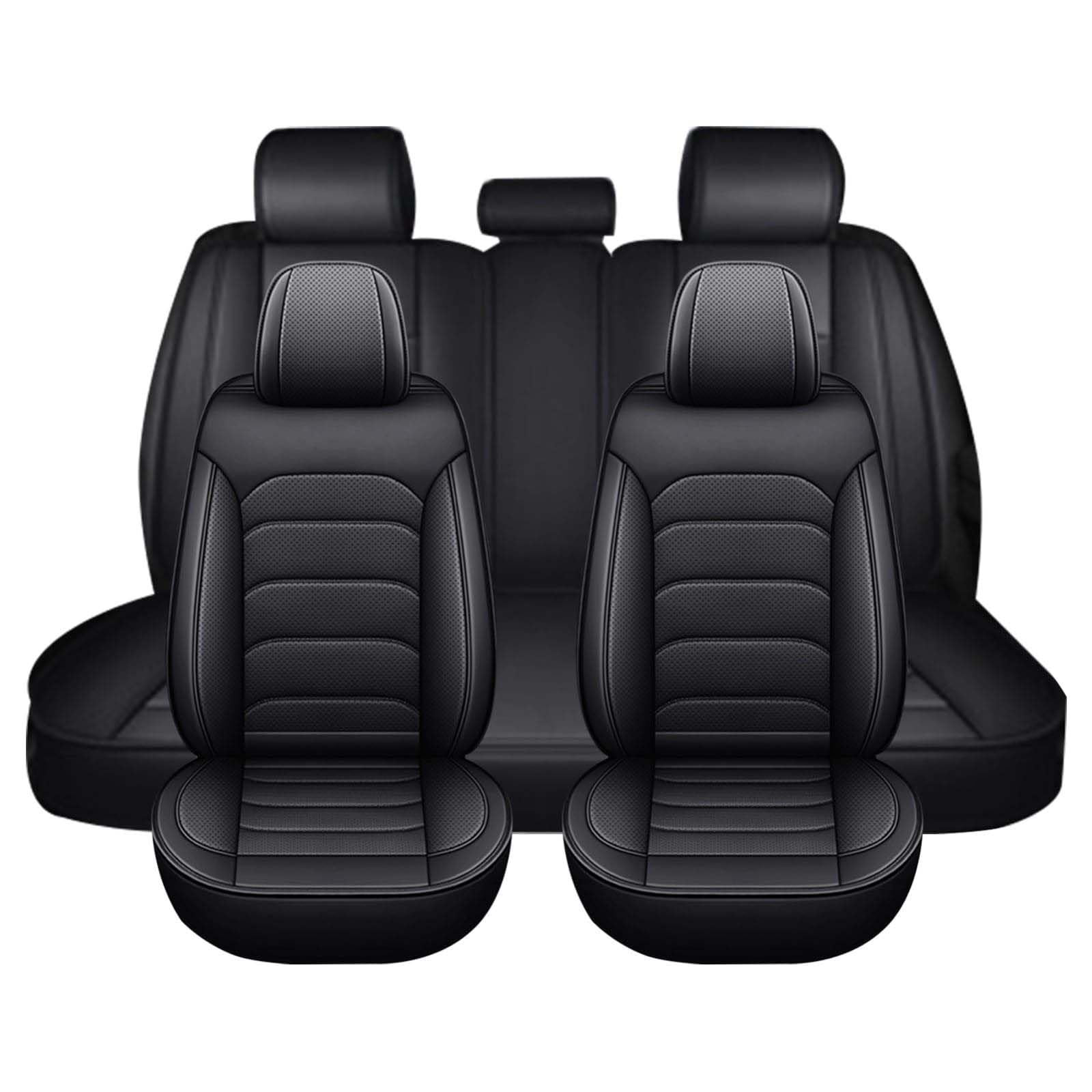 SJPJDGFC for Seat Ibiza IV Hatchback2012-2017/IbizaVHatchback2017-2024 Car Seat Covers, Full Set Car Seat Protectors Breathable Perforated Faux Leather Seat Cushions Interior Accessories,A