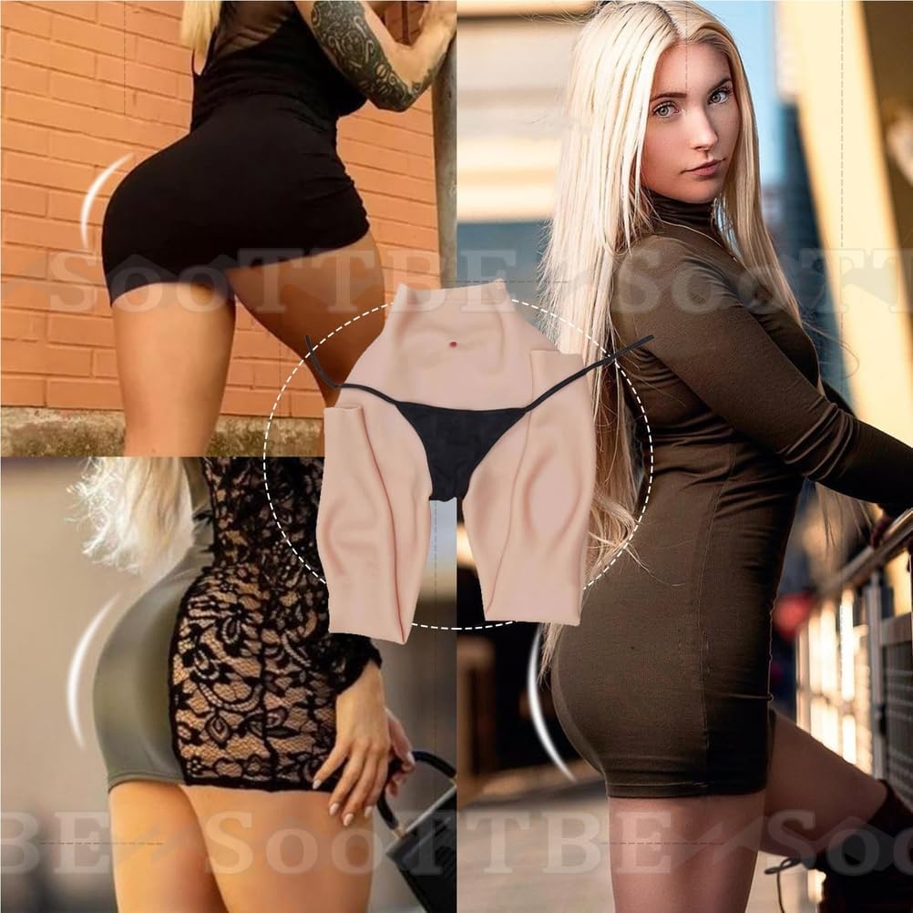 Realistic Silicone Sissy Panties Ankle Length Hips Enhancer Underwear Men Hiding Fake Pussy Boxer Briefs for Cosplay