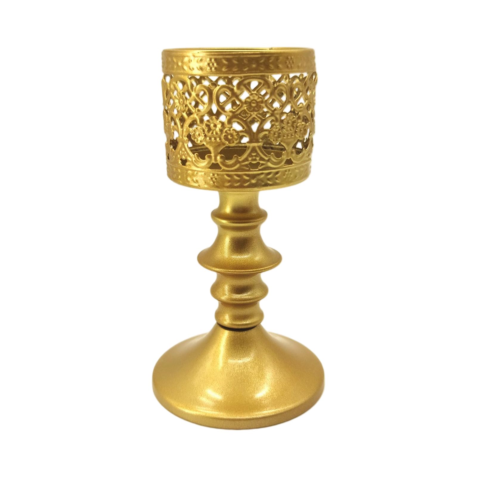 Handcrafted Wrought Iron Tealight Candleholder with Elegant Openwork Design Suitable for Parties and Meditations Space Decorative Holders