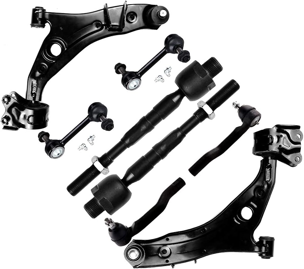 LSAILON 8pcs Front Lower Control Arms Inner Outer Tie Rod Ends Sway Bar End Links Kit Fit for 2007-2014 for Ford Edge 2007-2014 for Lincoln MKX K620486 K620487