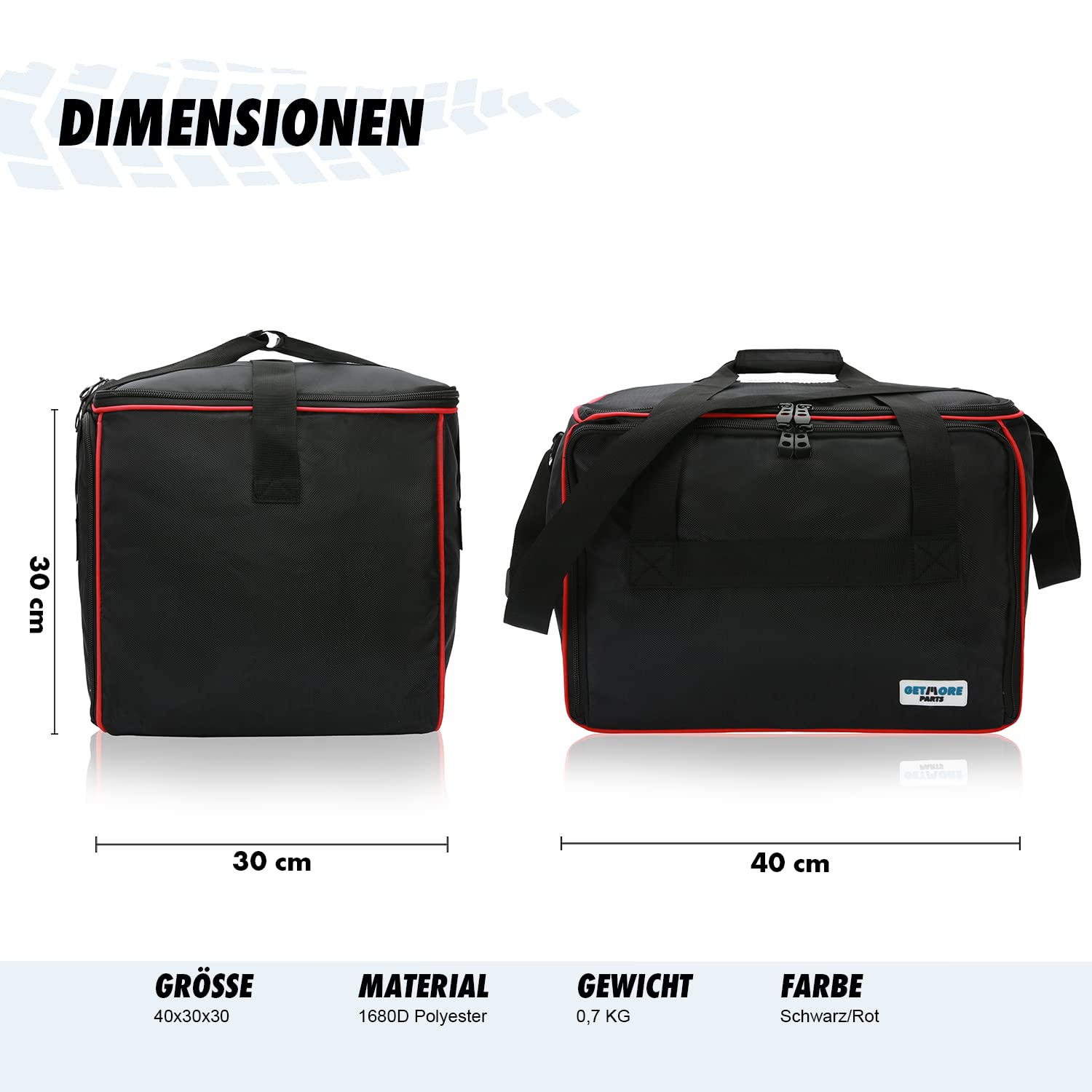 Getmore Parti Borse Interne per Valigie Laterali e Bauletto in Alluminio Ducati Multistrada | 3 Parti | Accessorio Moto | Valigia
