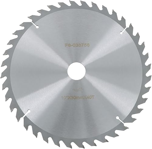findmall Circular Saw Blade 1Pcs 10 Inch 40T Metal Cutting Saw Finish Blade Alloy Steel General Purpose Hard Soft Wood Cutting Saw Blade with 30MM Arbor Fit for Wood Plastic Metal Tile Cutting
