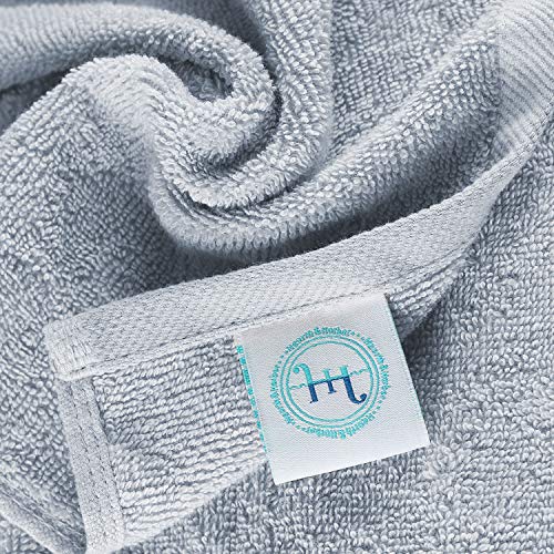 Image of Hearth & Harbor Washcloths 12 Pack - 100% Cotton Washcloth for Body and face, High Absorbent and Soft 13 inchx13 inch Body Wash Cloth, Quick Dry - Ice Blue Washcloths
