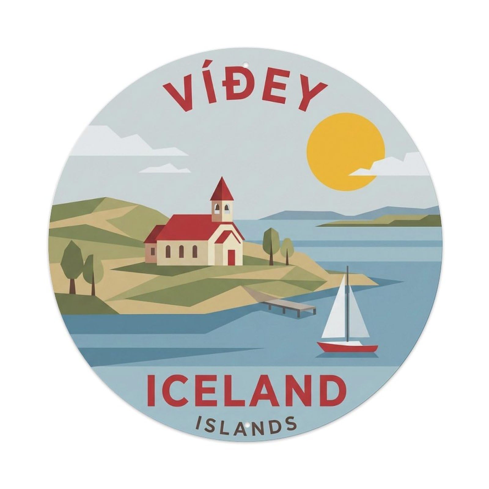 Fqnyr Style Metal Tin Sign Vintage Travel Videy Iceland Island