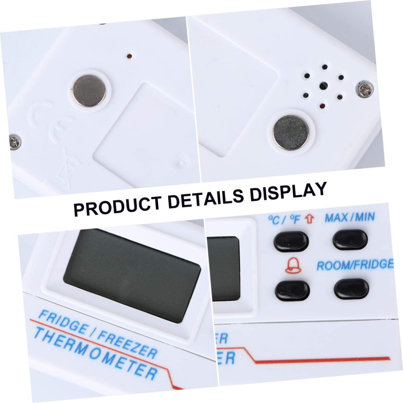 Amosfun 2 Pz termometro ed esterno termometro frigorifero termometro per frigorifero thermometer termometro termometro digitale allarme di alta e bassa temperatura bianca