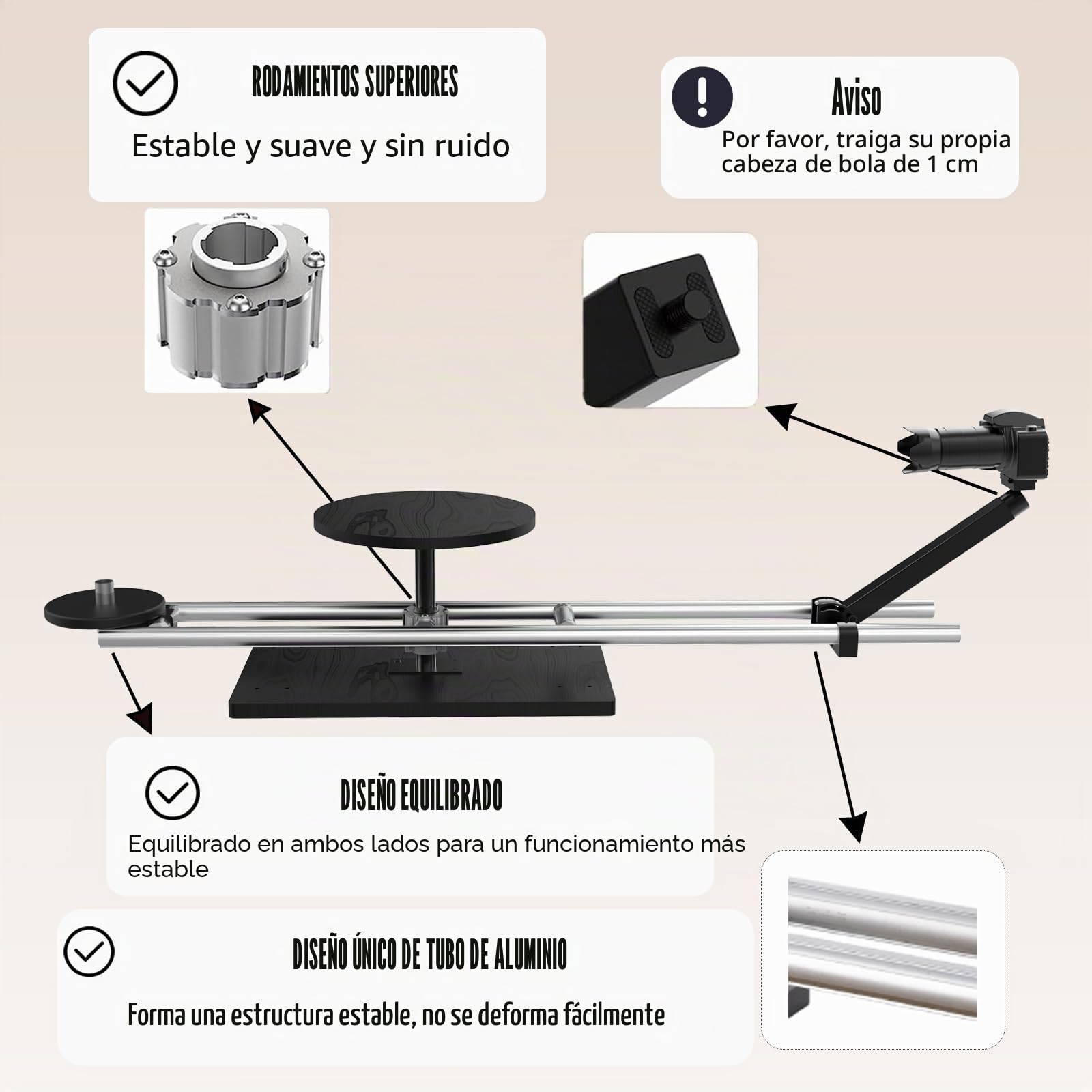Plato Giratorio de fotografía 360,Plataforma de Foto-vídeo,Slider Cámara,Máquina de Cabina de Fotos 360