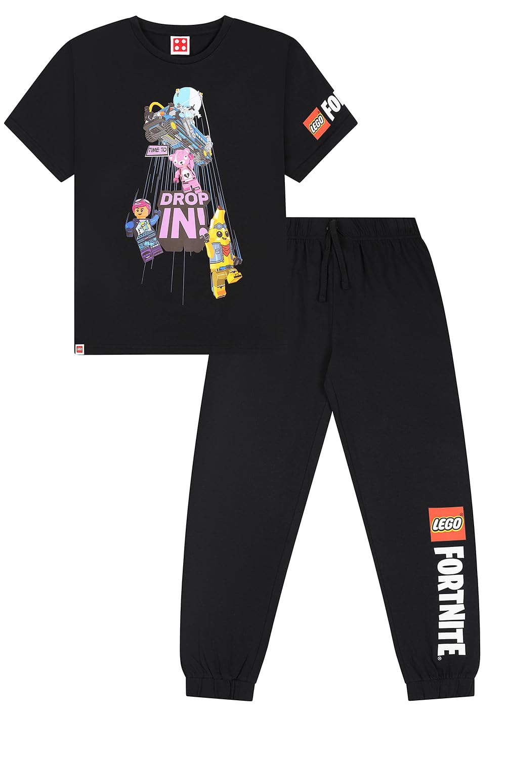 LEGO Boys Fortnite Long Pyjama Set Pjs For Kids (9-10 Years) Black
