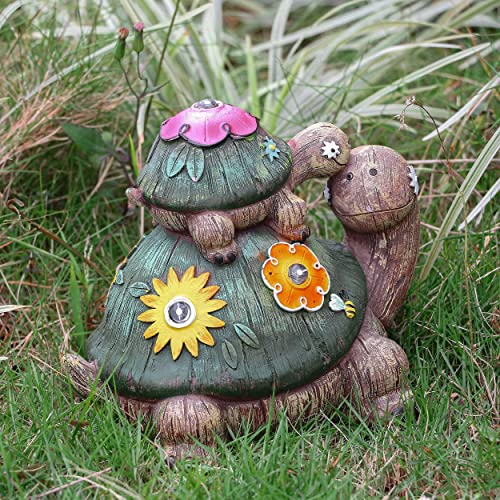 TERESA'S COLLECTIONS Solar Gnome and Flamingo Garden Statue Bundle #TOP29