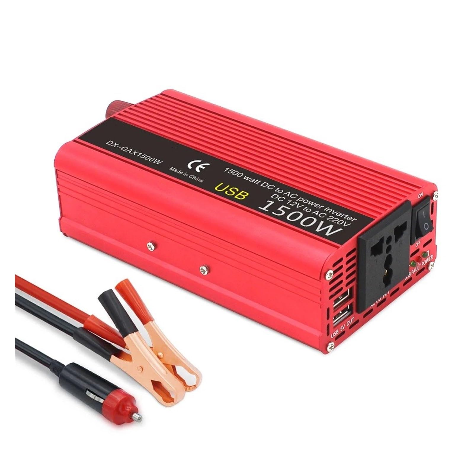 Inversor Corriente Universal para Coche 50 Hz 60 Hz 1500 W 2000 W 2600 W CC 12 V A CA 220 V Adaptador Batería Convertidor(24V,1500W Red,Universal 60Hz)