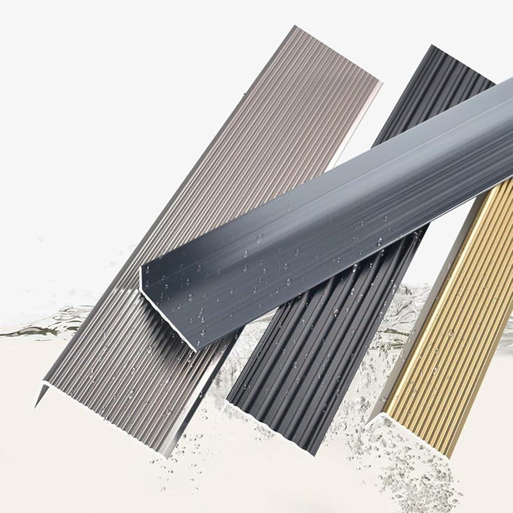 Cantonera De Escalera De Metal Antideslizante De 120cm 90cm 110cm 150cm, Perfil De Aluminio Para Escaleras Exteriores(Silver-3pcs,140cm/55in)