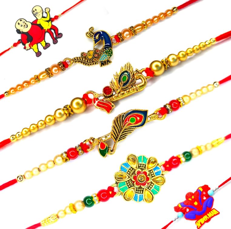 shyam ji rakhi Stone Studded Multicolor [ Set of 6 ] [ 2-kids rakhi 4-brother & bhabhi rakhi] Rakhi for Brother | Best rakhi for brother (B0D9TVZKG7) Amazon Price History, Amazon Price Tracker