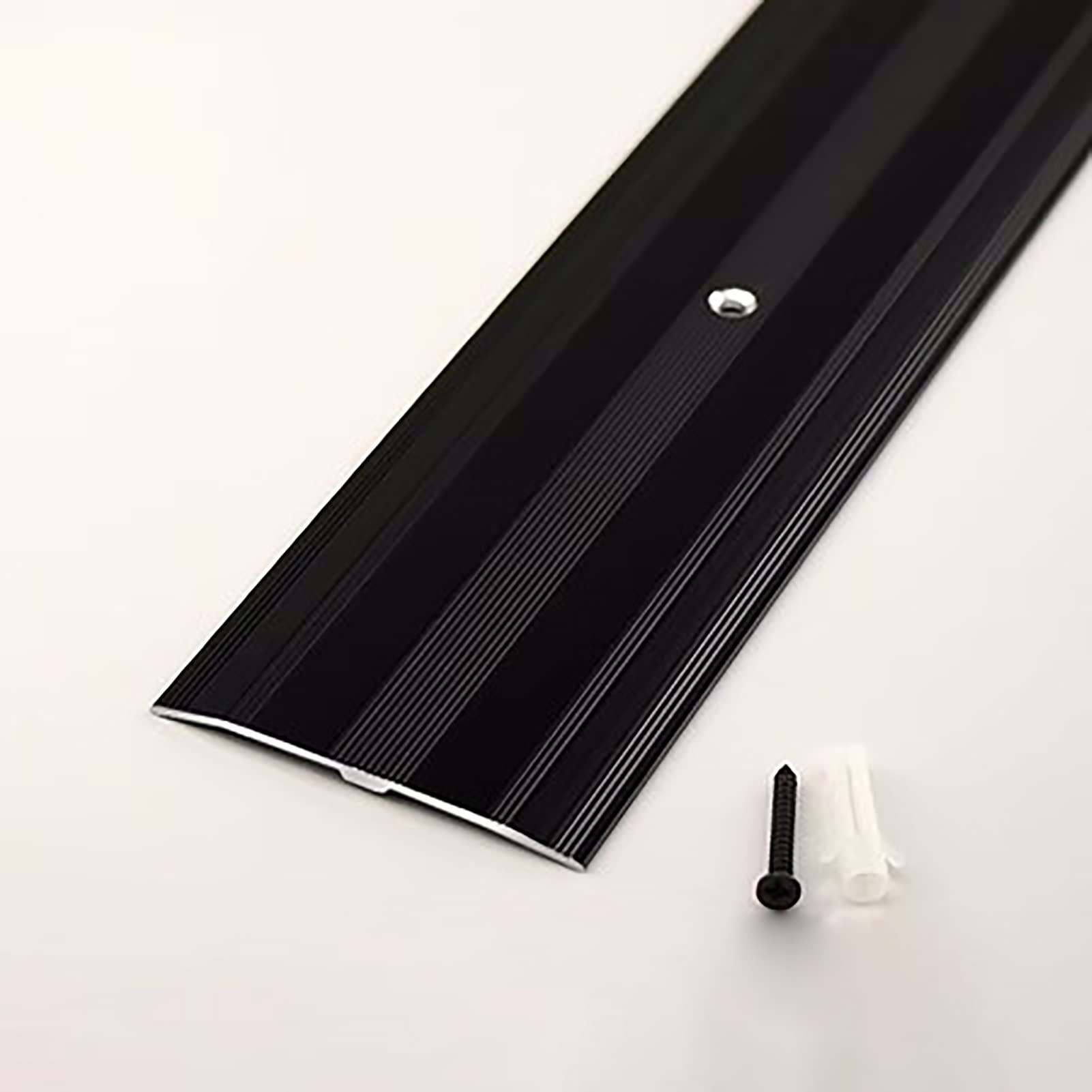 Floor Transition Strips, Aluminum Transition Strip Multicolor for Floor Tile Laminate Threshold Ramp(Black)