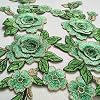 1 Pair Embroidery Rose Flower Sew-On Patches - Coffee Yellow, 11.4x5.3 Inch For DIY Crafts