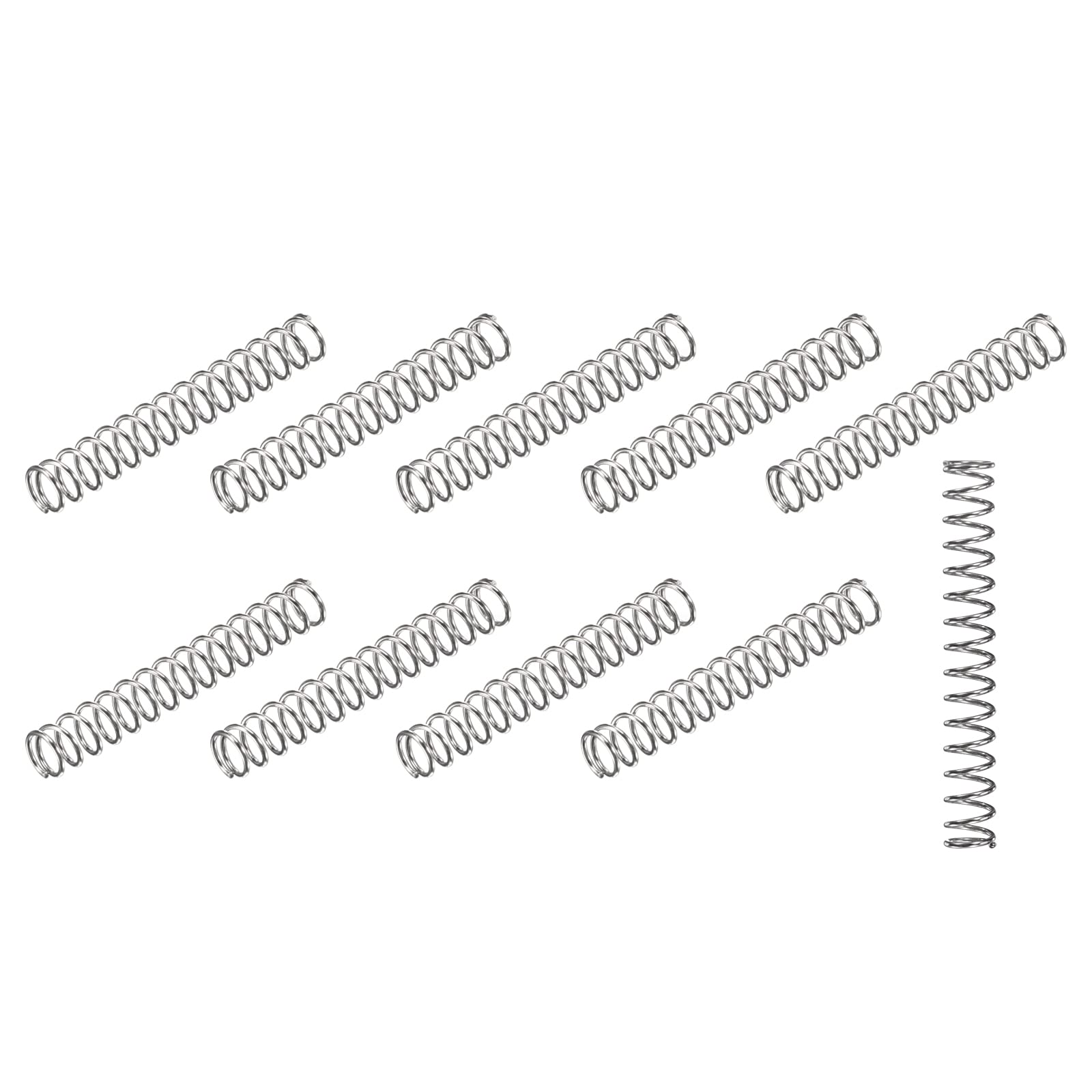 METALLIXITY Compression Springs (0.4x5mm OD,25mm Free Length) 30Pcs, 304 Stainless Steel Extension Spring - for Shop Home Repairs, DIY Projects, Silver Tone — Amazon image 11