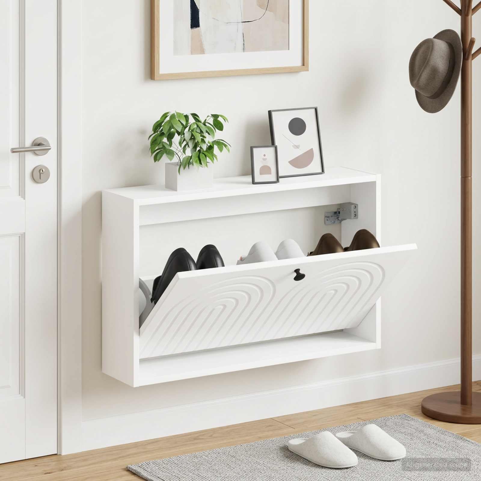 ALKMAAR Szafka ścienna na buty 71x17x43 cm Drewno kompozytowe