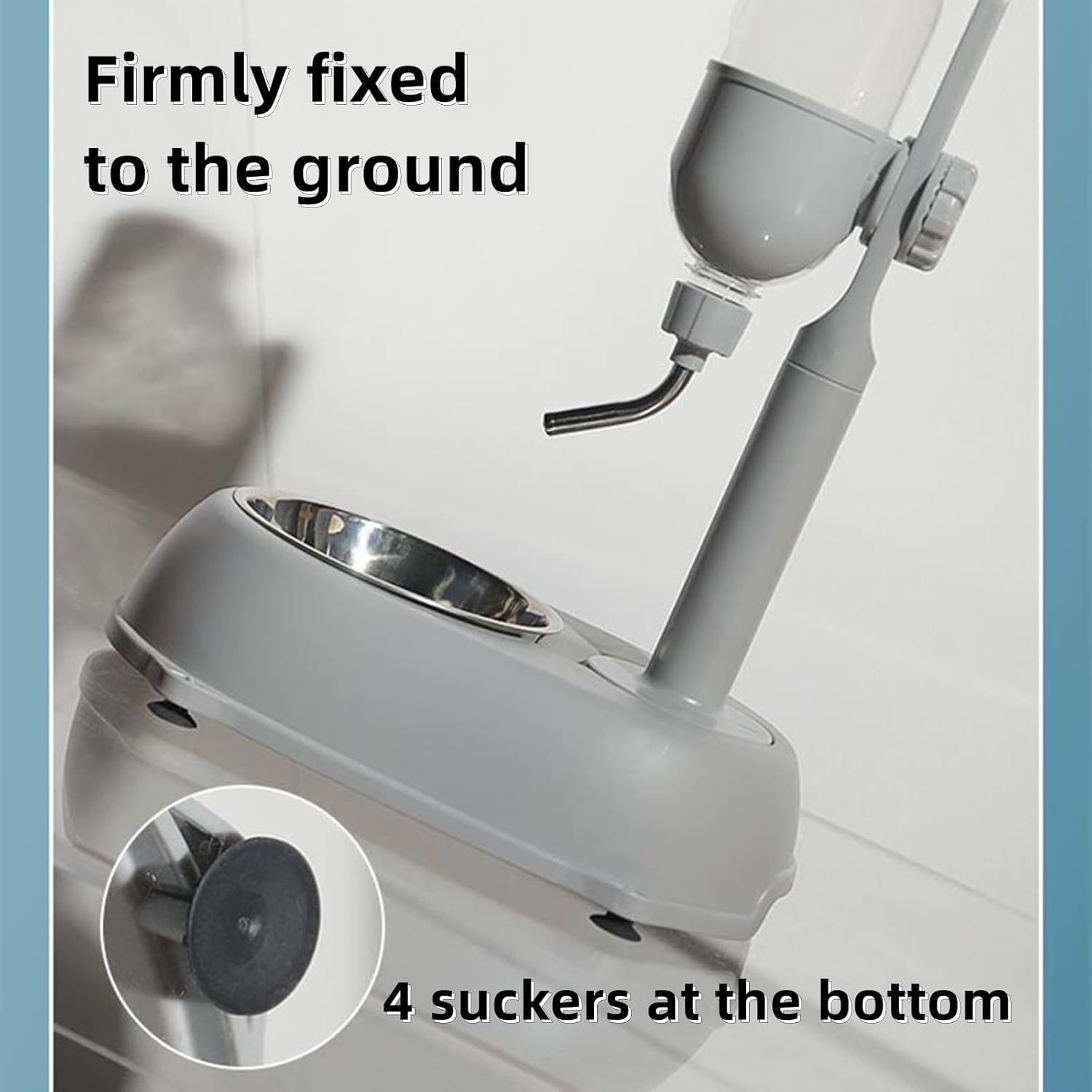 500ml Pet Standing Water Dispenser Bowl, Food Feeder Bowl with Detachable Pole Automatically Feeding Water Food Grade PP