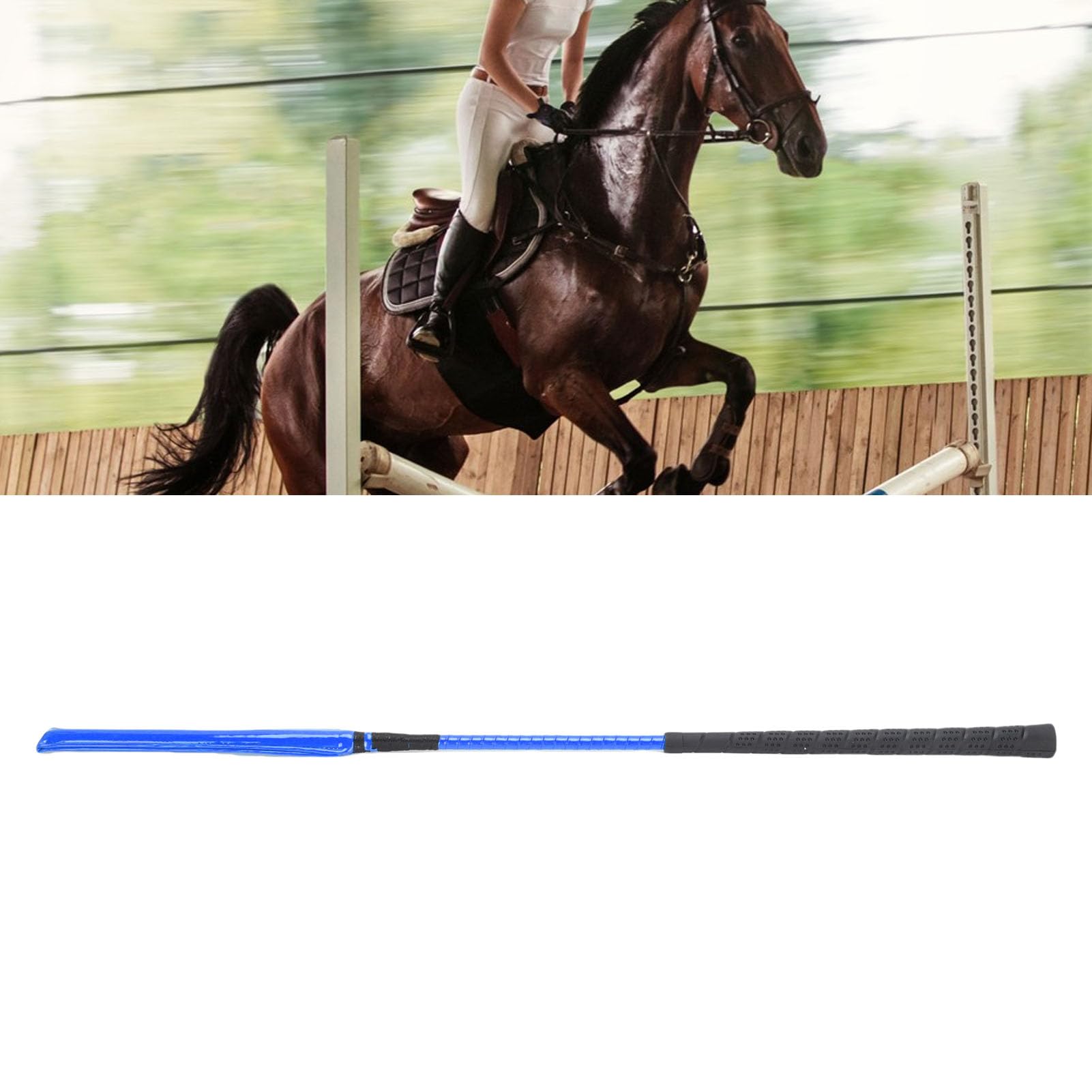 Látigo de Caballo, Fusta de Equitación Duradera para Carreras Deportivas Ecuestres, de Silicona Antideslizante, para Entusiastas, Charol de 25,6"