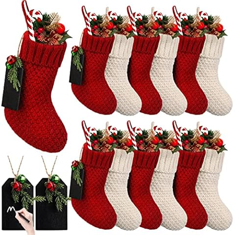 Zubebe 12 Pieces Christmas Mini Stockings Cover