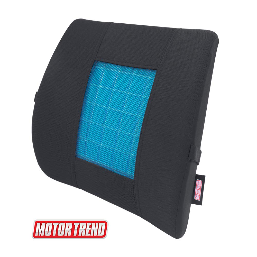 Motor Trend Cooling Car Lumbar Support Cushion - Made with Memory Foam for Maximum Coccyx Comfort & Back Tailbone Pain Relief, Ideal for Car and Office Chairs (MTCG-100)