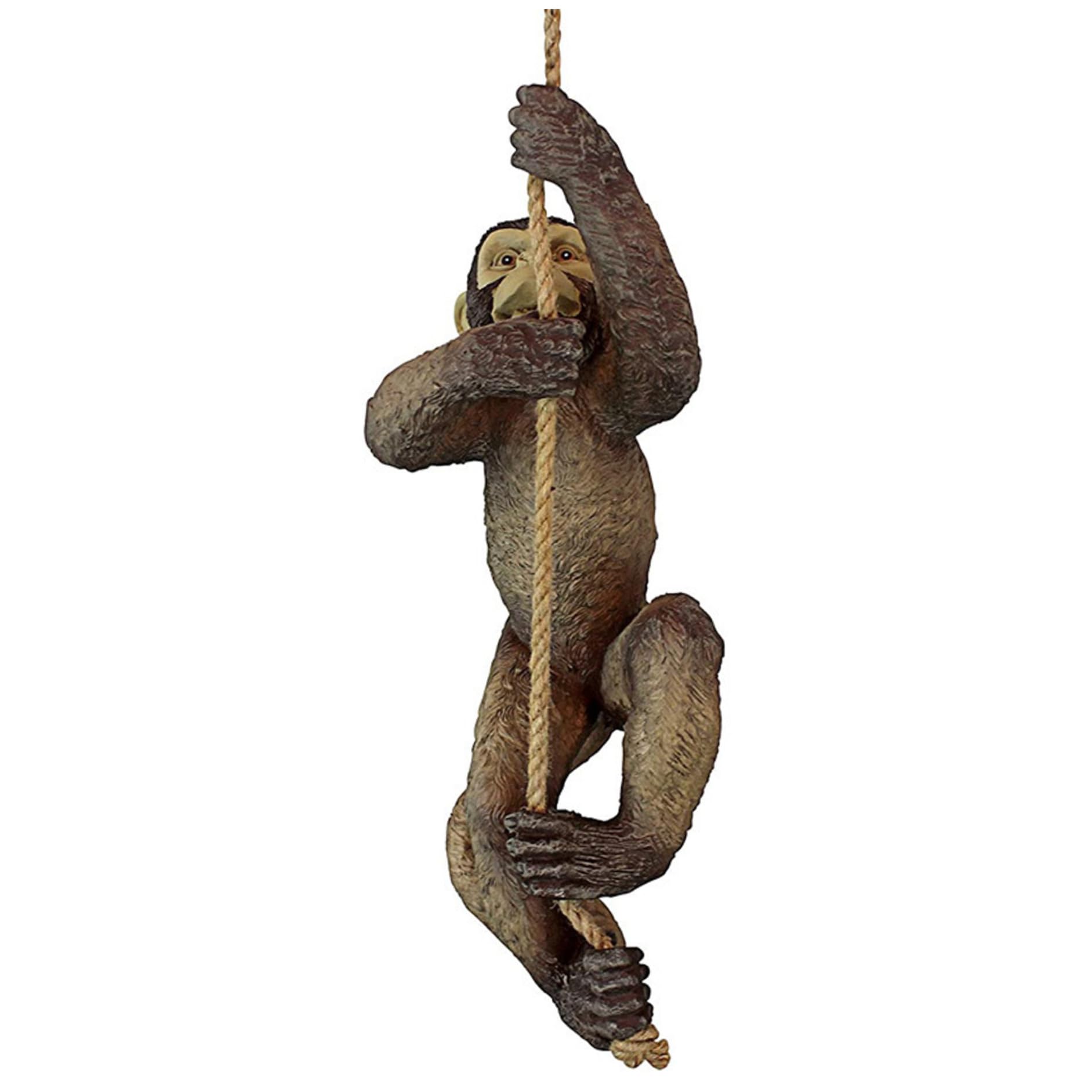 Hanging Gorilla Garden Ornament Resin Gorilla Ornament Garden Climbing Rope Gorilla Statue Funny Realistic Animal Decor for Yard Backyard Garden Decorations Gorilla Monkey Statue Monkey Monkey Decor