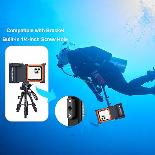 Miniatura 8 de Funda de teléfono impermeable para buceo profesional, conexión Bluetooth con control de aplicación, carcasa protectora de fotos y video bajo el agua