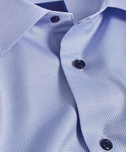 Men's Trim Fit Blue Micro Dobby Weave Dress Shirt2