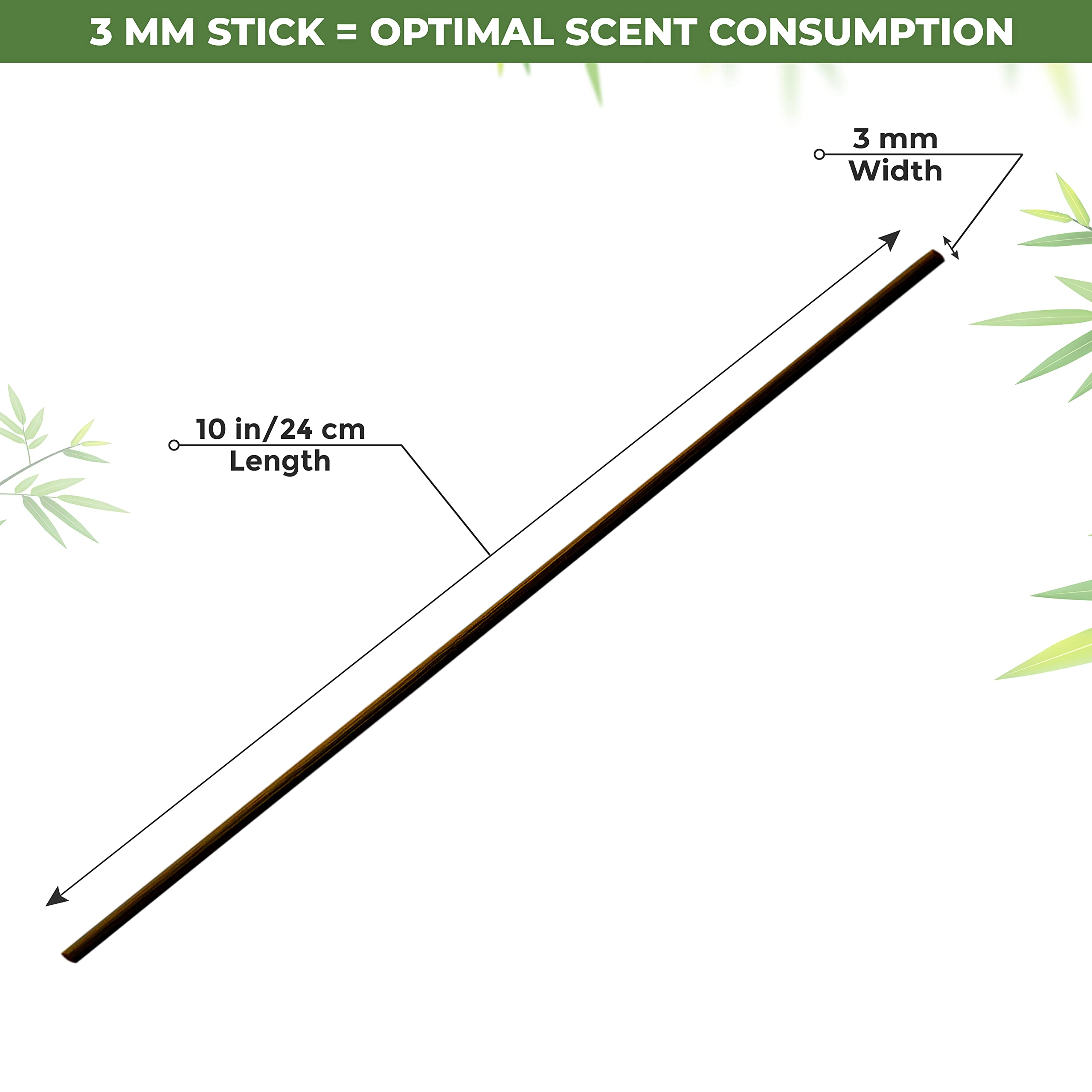 1st Deer Reed Diffuser Sticks – 100 pcs of Black Rattan Essential Oil Aroma Refill Wood Sticks for Spa, Fragrance, Aromatherapy (24 cm x 3 mm)