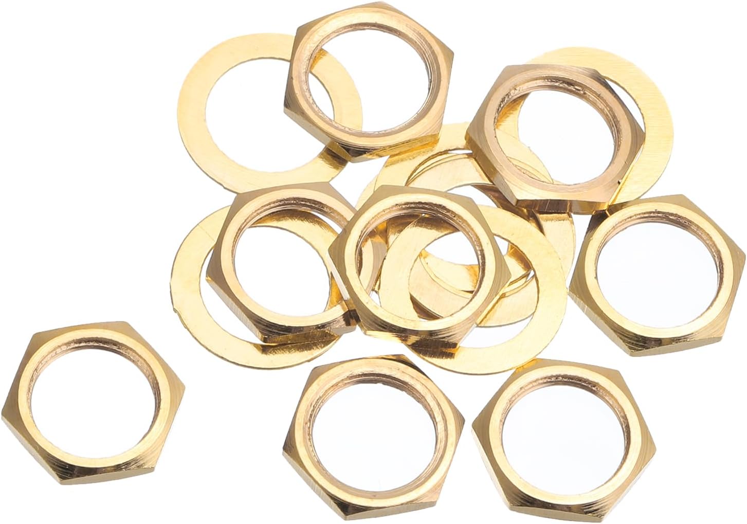 8 Set Guitar Nuts and Washers M9 Guitar Input Output Jack Socket Nuts Gold for Guitar Bass