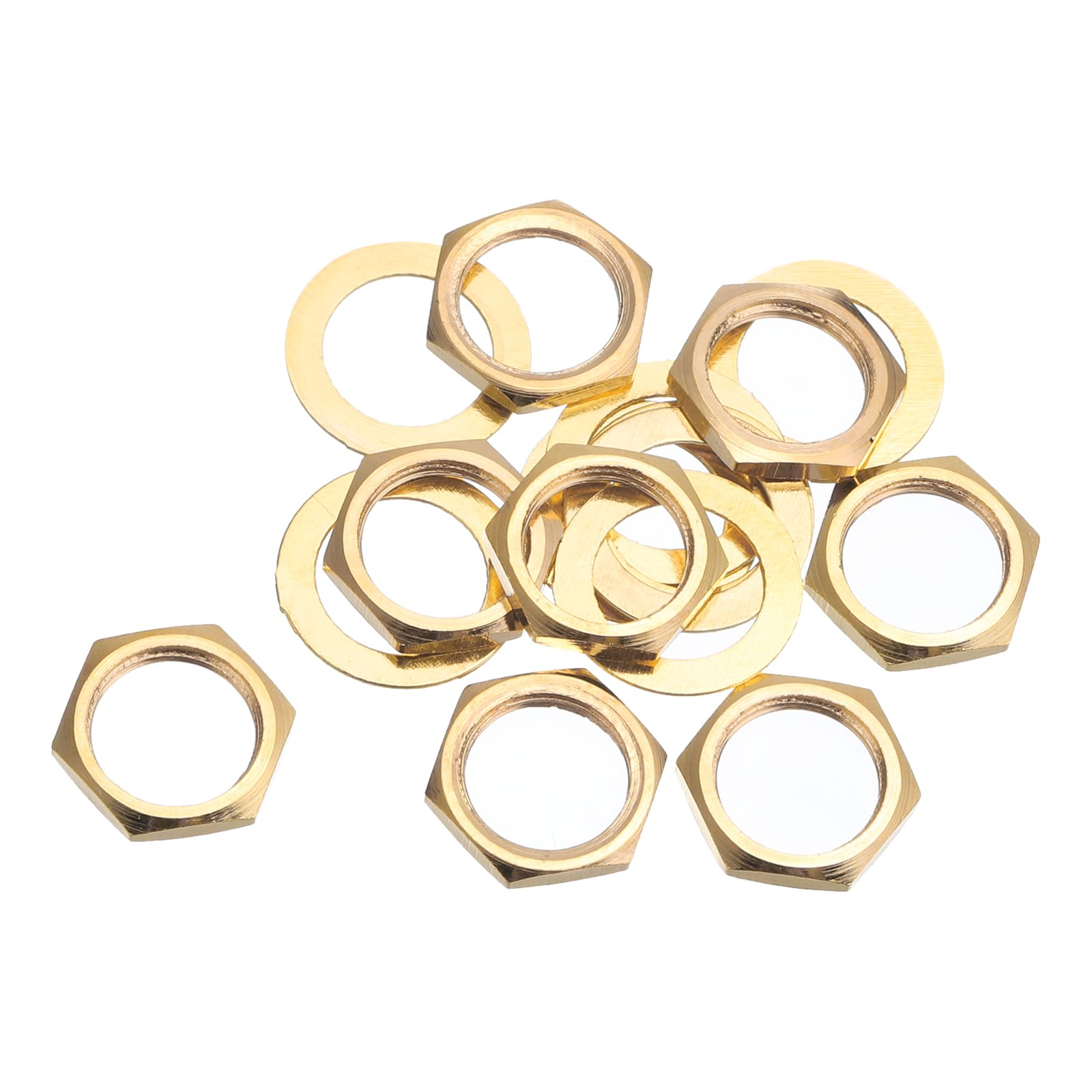 8 Set Guitar Nuts and Washers M9 Guitar Input Output Jack Socket Nuts Gold for Guitar Bass