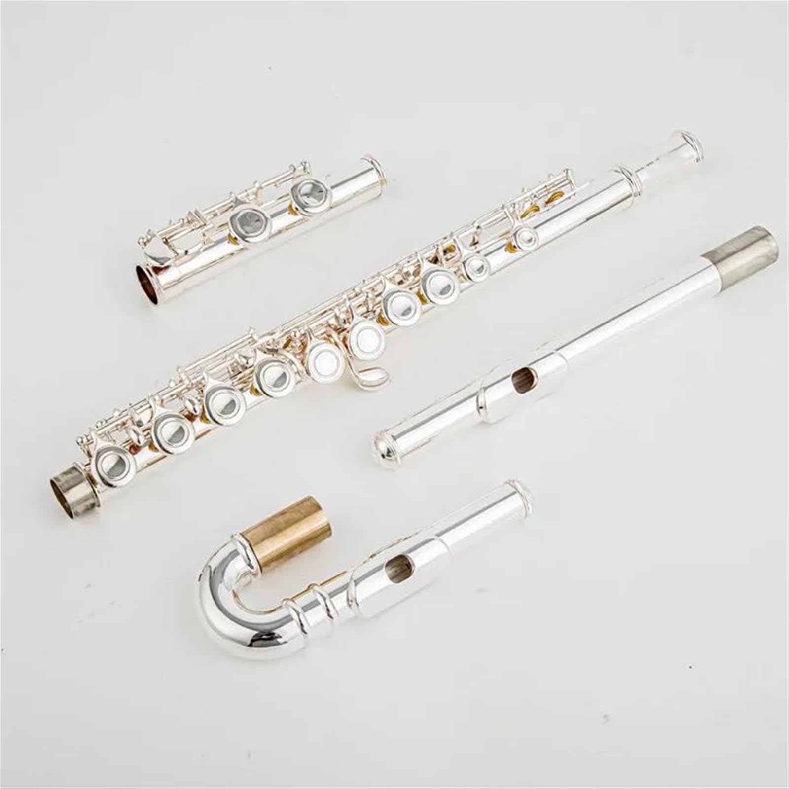 Flauto Traverso Flauto Placcato Argento 16 Chiavi Flauto Foro Aperto E-Mech Strumento Musicale