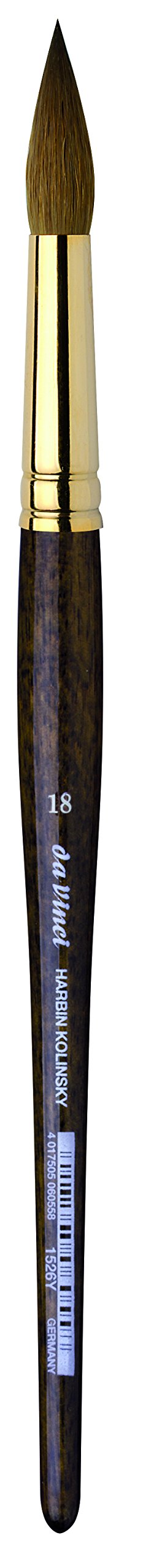 da Vinci Watercolor Series 1526Y Paint Brush, Round Harbin Kolinsky Red Sable with Black Handle, Size 18